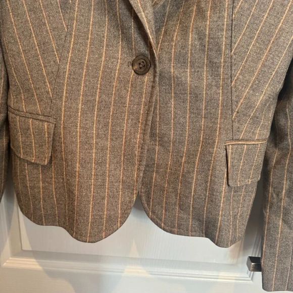 Flavio Castellani Pinstripe Wool Blazer Women's Size US 8  IT 44 Academia Preppy - Picture 4 of 16